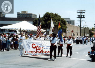Great American Yankee Freedom Band marchers in Pride parade, 1988