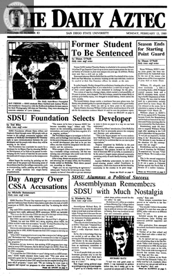 The Daily Aztec: Monday 02/13/1989