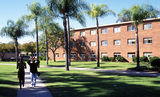 A brick dormitory at San Diego State University, 1995