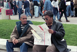 Couple with Open House brochure, 1998