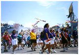 San Diego Women's Chorus marches with signs in the Pride parade, 1999