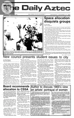 The Daily Aztec: Wednesday 11/18/1987