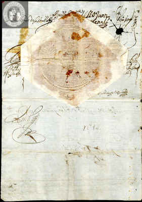 Urrutia de Vergara Papers, back of page 28, folder 12, volume 2, 1641
