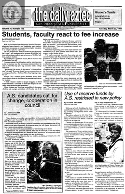 The Daily Aztec: Tuesday 03/23/1993