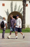 Students walk on Centennial Walkway, 2006