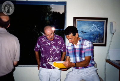 Burr Lewis and Frank Nobiletti at Gay Center reunion, 1992