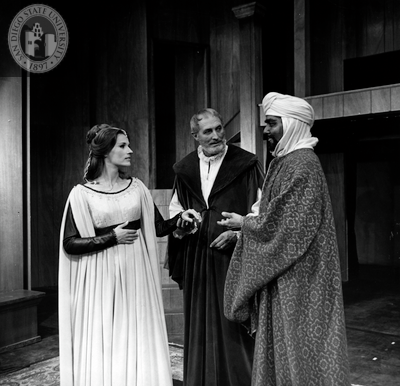 Dixie Marquis, John Holland, and Douglas Watson in Othello, 1967