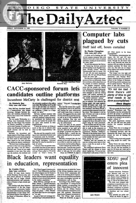 The Daily Aztec: Friday 09/15/1989