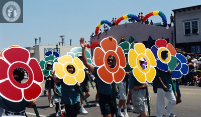 Rainbow Flowers at Pride parade, 1998