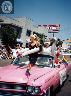 Artrageous parade car at Pride Parade, 1998