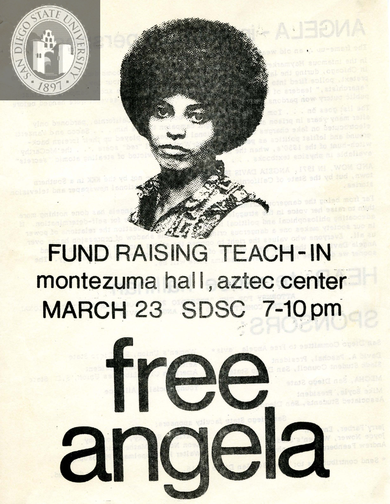 Free Angela; Fund raising teach-in, 1971