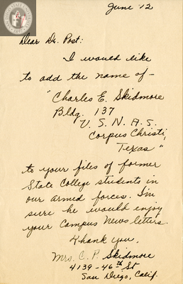 Letter from Virginia Skidmore, 1942