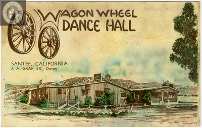 Drawing of Wagon Wheel Dance Hall, Santee