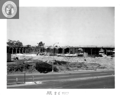 South elevation, Aztec Center construction site, 1967