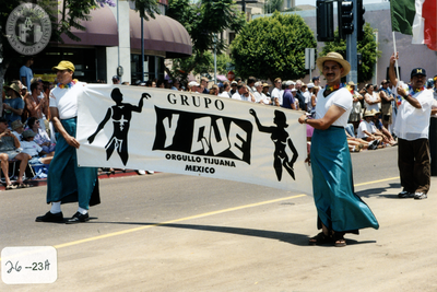 "Grupo Y Que" banner in Pride parade, 2000