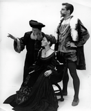 Three unidentified actors in Hamlet, 1955