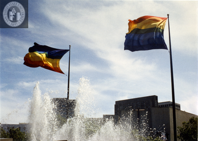 Rainbow flags at San Francisco Pride Parade, 1982