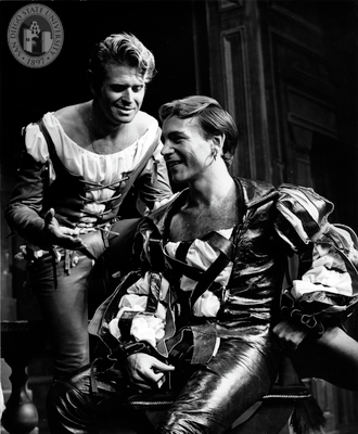 Mark Dempsey and an unidentified actor in Measure for Measure, 1964