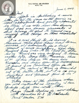 Letter from Herbert Chruden, 1942