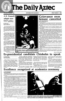 The Daily Aztec: Friday 03/07/1986