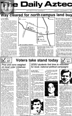 The Daily Aztec: Tuesday 11/03/1987