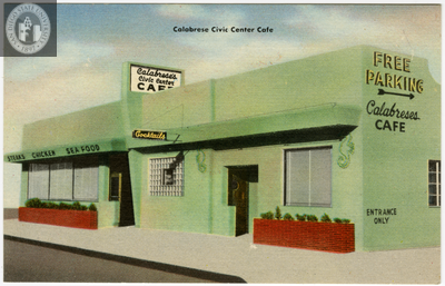 Postcard of Calabrese Cafe in San Diego