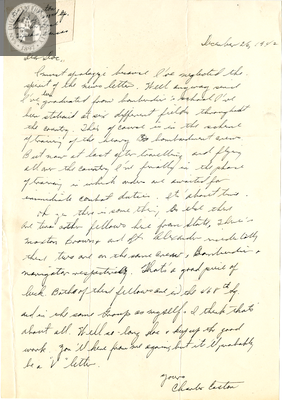 Letter from Charles Caston, 1942