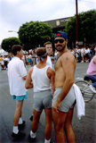 Men waiting for Pride parade, 1991