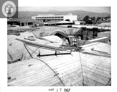 Roof vault over snack bar, Aztec Center, 1967