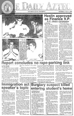 The Daily Aztec: Thursday 05/05/1988