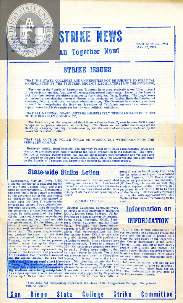 Strike News: 05/27/1969