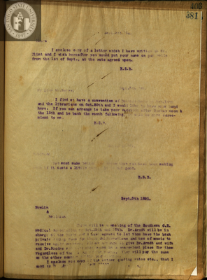 Letter from E. S. Babcock to Robinson