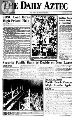 The Daily Aztec: Wednesday 08/31/1988