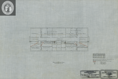 Second Story Plan, Plumbing Diagram, San Diego Normal School, 1909