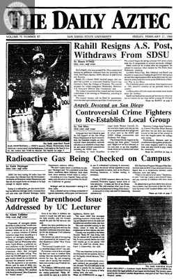 The Daily Aztec: Friday 02/17/1989