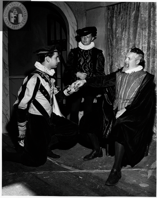 Skip Jenkins, William Gaylord, and Ken Ferguson in All's Well That Ends Well, 1952