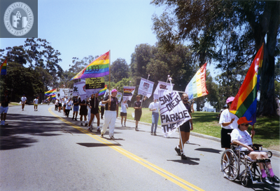 Lesbian and Gay Archives of San Diego contingent in Pride parade, 1992