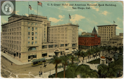 U. S. Grant Hotel with bank building, San Diego