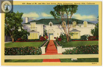 Home of Mr. and Mrs. Jack Benny, 1940