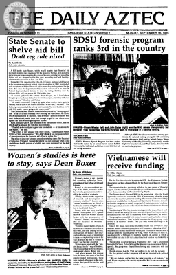 The Daily Aztec: Monday 09/16/1985