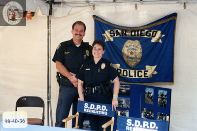 San Diego Police Department recruiting booth at Pride Festival, 1998