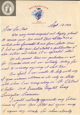 Letter from Donald C. Gow, 1942