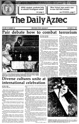 The Daily Aztec: Wednesday 10/08/1986