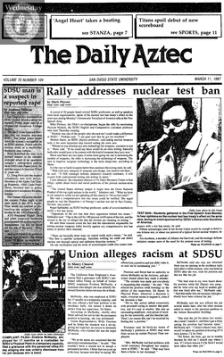 The Daily Aztec: Wednesday 03/11/1987