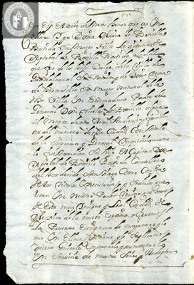 Urrutia de Vergara Papers, back of page 18, folder 12, volume 2, 1691