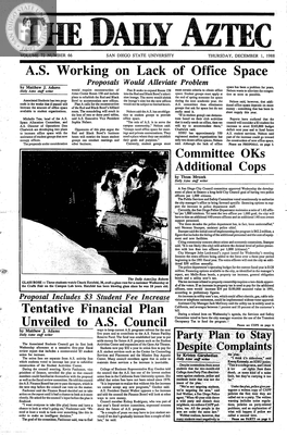 The Daily Aztec: Thursday 12/01/1988