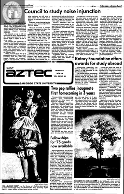Daily Aztec: Thursday 11/14/1974