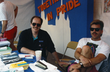 Patrick C. and Michael Danzis in AIDS Foundation of San Diego booth, 1991