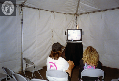 Watching a video about the timeline project at Pride festival, 1992