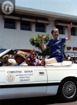 Christine Kehoe in the San Diego Pride parade, 1994